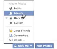Uploading and Sharing Photos on Facebook Privacy Controls After uploading photos or videos, double check the audience selector