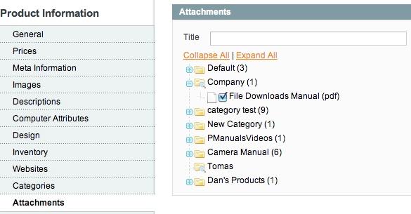 4 Go to Manage Products > choose particular product > Edit > Attachments tab to