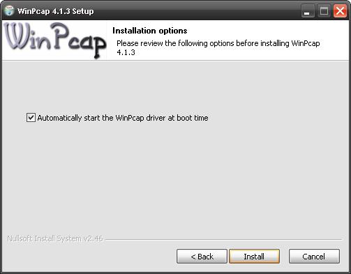 Chapter 3 Installing the Utility 3 Select Automatically start the WinPcap driver at boot time if you want to start WinPcap automatically when the computer boots. Click Install to install WinPcap.