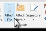 Add Attachments To add attachments to the message: On the Message tab, in the Include group, click Attach File. This opens the Insert File Navigation window.