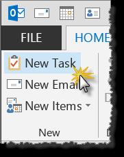 To create a Task, do the following: At the bottom of the Navigation pane, click the Tasks button.