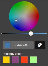 The saturation changes and the Hex color code updates accordingly. 9. Click outside the dialog. 10. Click Save.