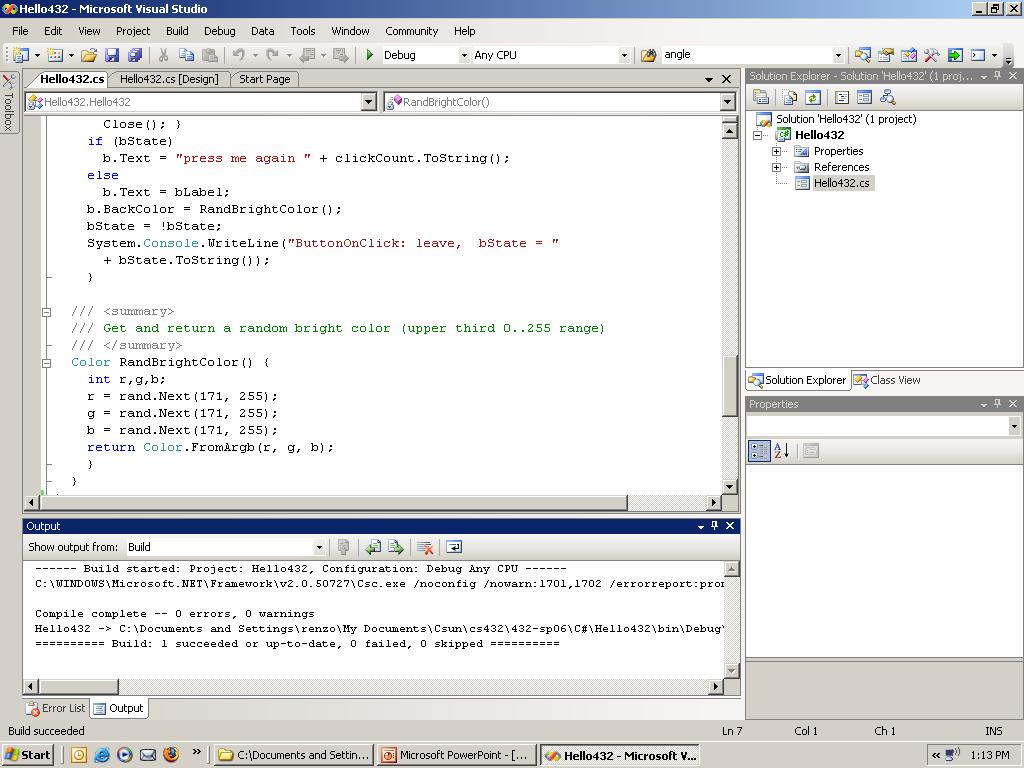 code view Intro C# 6 Solution Explorer right click *.