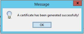 Step 4: SSL certificate import or generate key If you want to generate a new server certificate, click on the Generate certificate button.