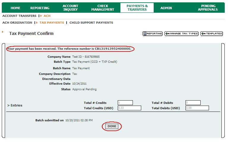 updated, or batch name can be changed. 14. Click Save as Template to retain this tax payment for future use. 15.