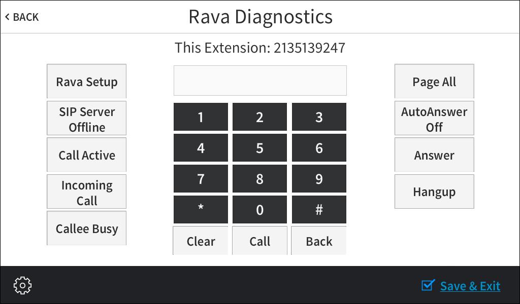 Rava Test On the Diagnstics screen, tap Rava Test t display the Rava Diagnstics screen.