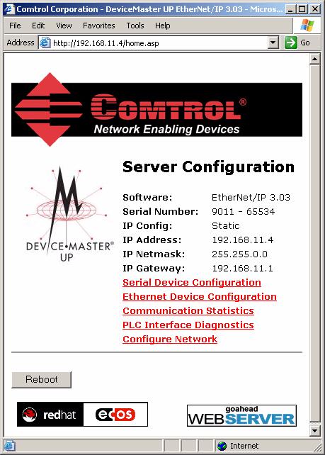 Chapter 3. Configuring the DeviceMaster UP This chapter discusses the embedded web pages for serial and Ethernet device configuration.