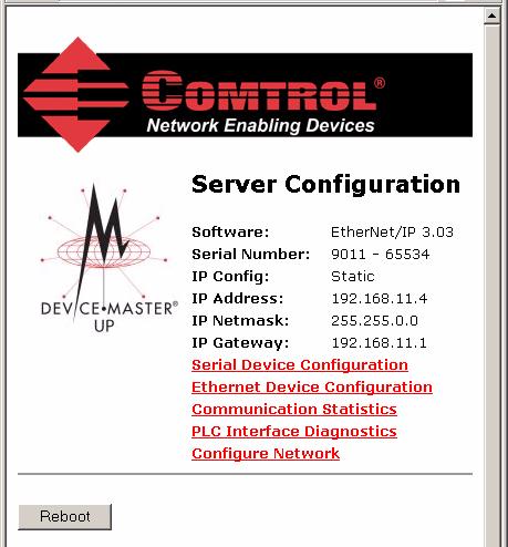 Embedded Web Pages Overview PLC-5 PLC: 4.5. PLC-5 PLC Programming Example Instructions on Page 114 describes how to use RSLogix 5 to configure and run the DeviceMaster UP. 3.2.