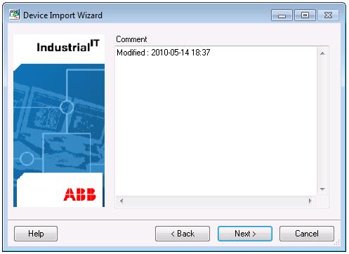 Section 3 Device Import Wizard Converting an EDS File to a Hardware Unit Type 10. In the Device Import Wizard, click Next. The File and Device Information window is displayed.