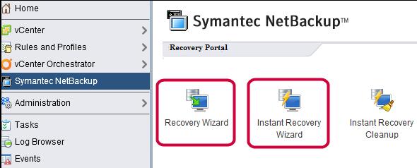 Restoring virtual machines How to access the NetBackup Recovery Wizards 59 recovery time objectives (RTO) and minimizes disruption and downtime of the production VMs.