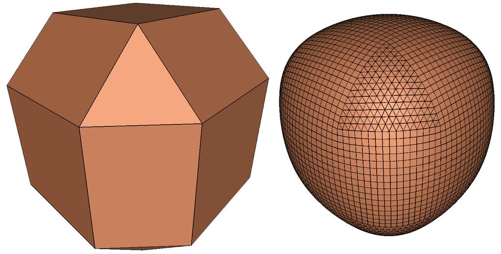 Some surfaces, such as cylinders/tori, are naturally parameterized by quads while other surfaces are more conveniently parameterized by triangles.