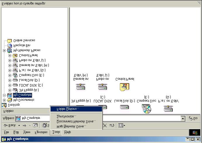Appendix C Windows ME How to unhide hidden File Extensions 1. Go to Windows Explorer.