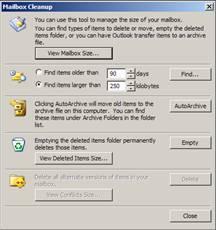 Use the Outlook Cleanup Tool Tools Mailbox Cleanup This built in