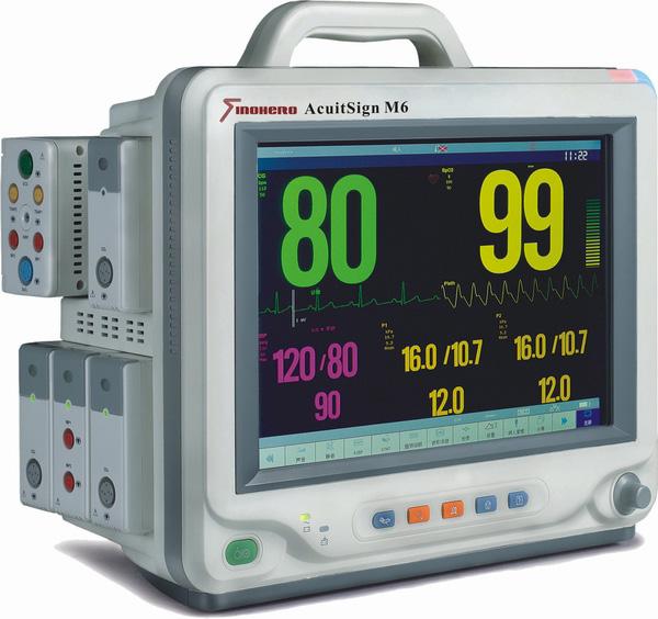 Modular Patient Monitors M Series ACUITSIGN M6 The M6 Patient Monitor is an advanced modular monitor with powerful networking capabilities which includes a transport monitor on the main unit.
