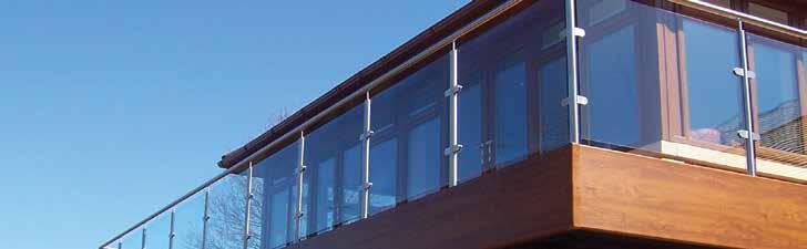 GLASS CLAMPS The most popular method for providing a glazed balustrade, while at the same time keeping the outlook open and views beyond visible.