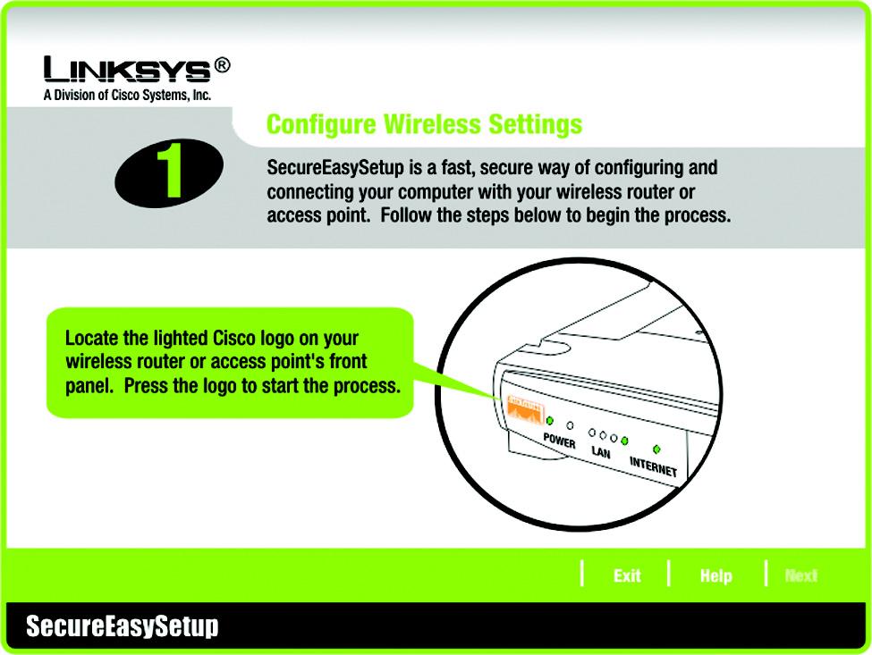 Figure 5-36: Configure Wireless Settings #1 Screen 3. Click the on-screen START button to continue.  To return to the previous screen, click the Back button.