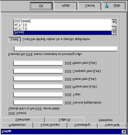 Customizing PhoneMaster By enabling the Execute DDE Macro Command on Incoming Calls feature, the DDE interface uses the macro specified in the text box.