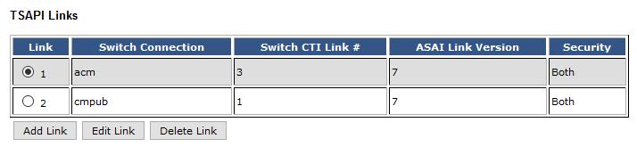 Select the Switch CTI Link Number using the drop down menu.