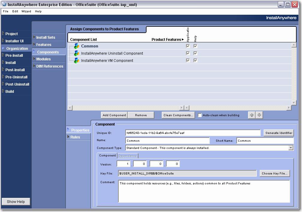Getting Started Components Components are groupings of files and actions, and are invisible to the end user.