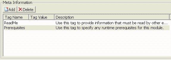 Specify Meta Information Now you will specify the meta information or "metadata", which are a set of properties about the DIM provided to the installation author.
