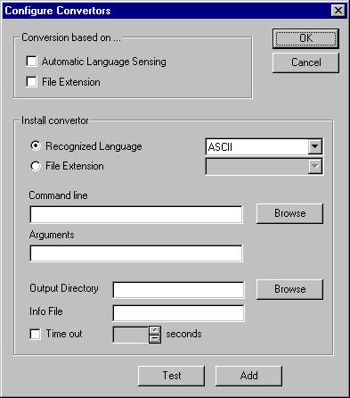 To add convertors to Repro Station 1 From the Configure menu, choose Convertors. The Configure Convertors dialog box appears.