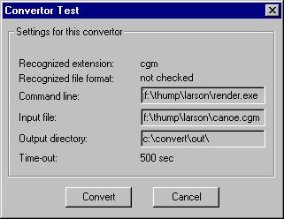 To determine a problem 1 From the Configure menu, choose Convertors 2 Select one of the available convertors, by selecting one of the available languages or an extension from the list box.