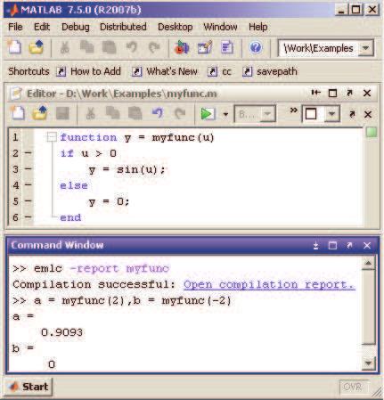 Embedded MATLAB Command-Line Code Generation Problem How can I generate C code from standalone Embedded MATLAB code?