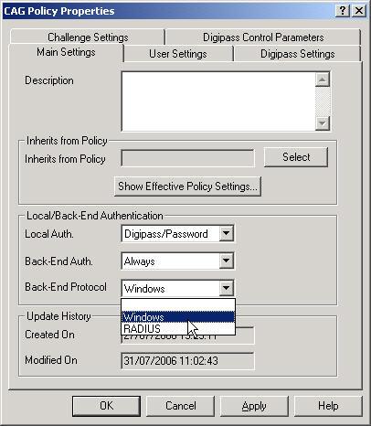 Configure the policy options to use the right back-end server.