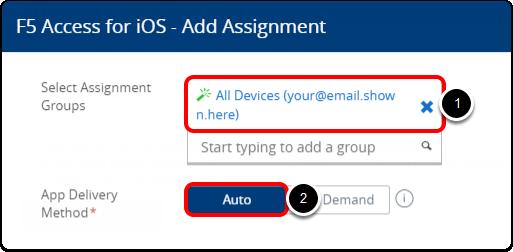 Click in the Selected Assignment Groups field.