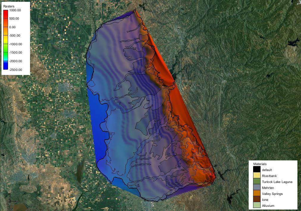 Stratigraphy Modeling Horizons with Rasters Figure 8 Map view of Sacramento Region Data 7.