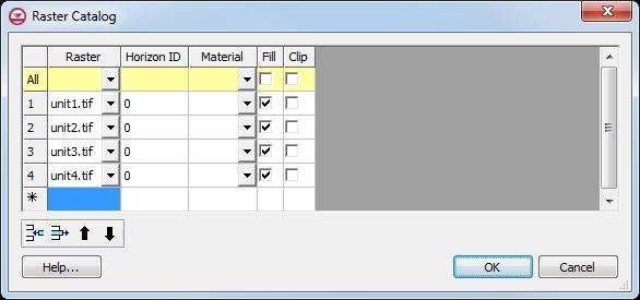 4 Creating the Raster Catalog A raster catalog is a table that allows assigning attributes to rasters. In this case, it is necessary to assign horizon IDs to the rasters. 1.