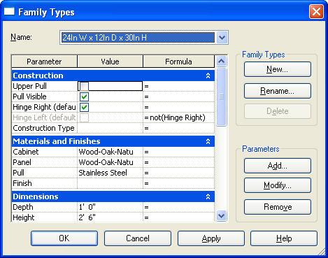 Binary Parameters in Type Catalogs A typical type catalog usually varies a length attribute, but you can also process Yes/No parameters.