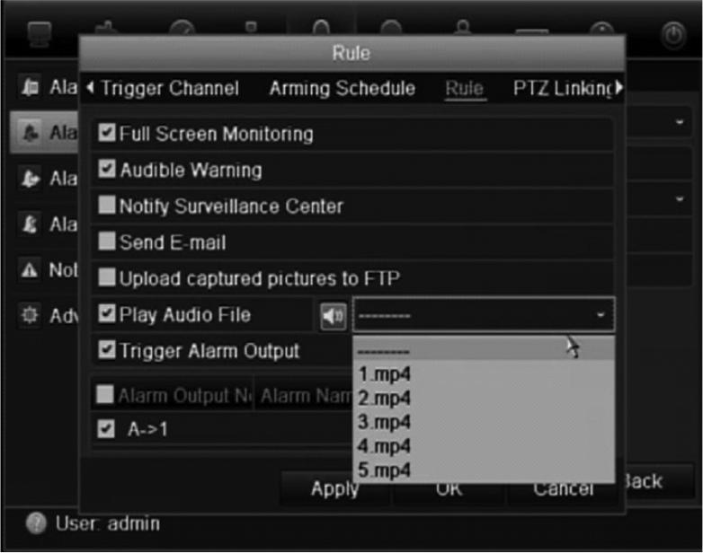 Chapter 11: Alarm settings Click the Arming schedule tab and select the day of the week and the time periods during the day when motion can be recorded.