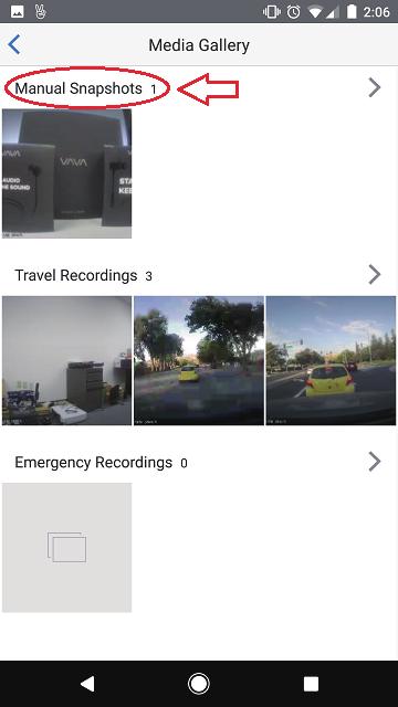 Simply tap on Format Storage and confirm to format the SD card. Second Step: In the next screen, tap on the Manual Snapshots gallery to view all snapshots that have been taken with the VAVA Dash Cam.