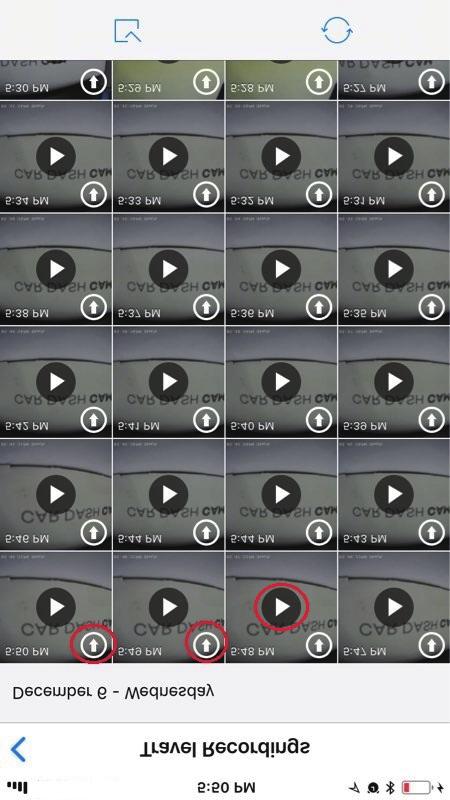 Second Step: Tap on the Travel Recordings to pull up all the automatic travel recordings that have been taken by the VAVA Dash Cam. Click the video icon to preview one video.