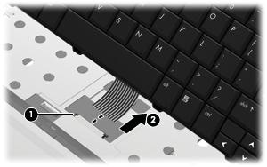 Lift the rear edge of the keyboard 2, and then slide it back until it rests on the display. 7.