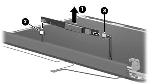 If it is necessary to replace the display inverter, release the display inverter 1, located at the bottom edge of the display assembly, from its mounting clips. 13.