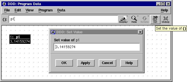 Select to set Enter new value here Changing Variable Values If you made a mistake, you can use Edit Undo to re-set the variable to its previous value.