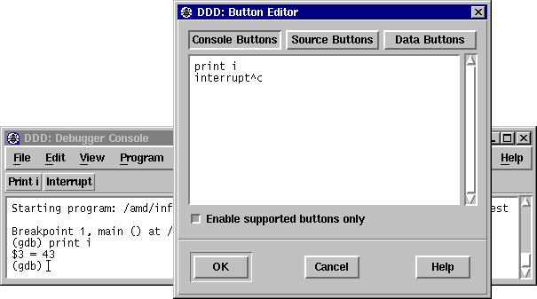 Buttons ). To define individual buttons, use the Button Editor, inv oked via Commands Edit Buttons. The button editor displays a text, where each line contains the command for exactly one button.