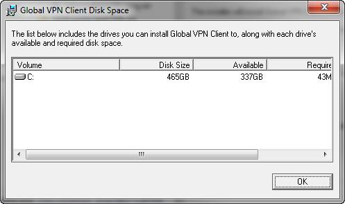 7 Optionally, click the Disk Cost button to see the disk space requirements.