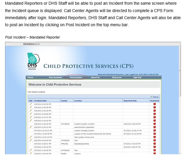 Posting Incidents How to Edit Edit an Incident Mandated Reporters and DHS Staff Log into application. Click on the pencil icon to edit an Incident.