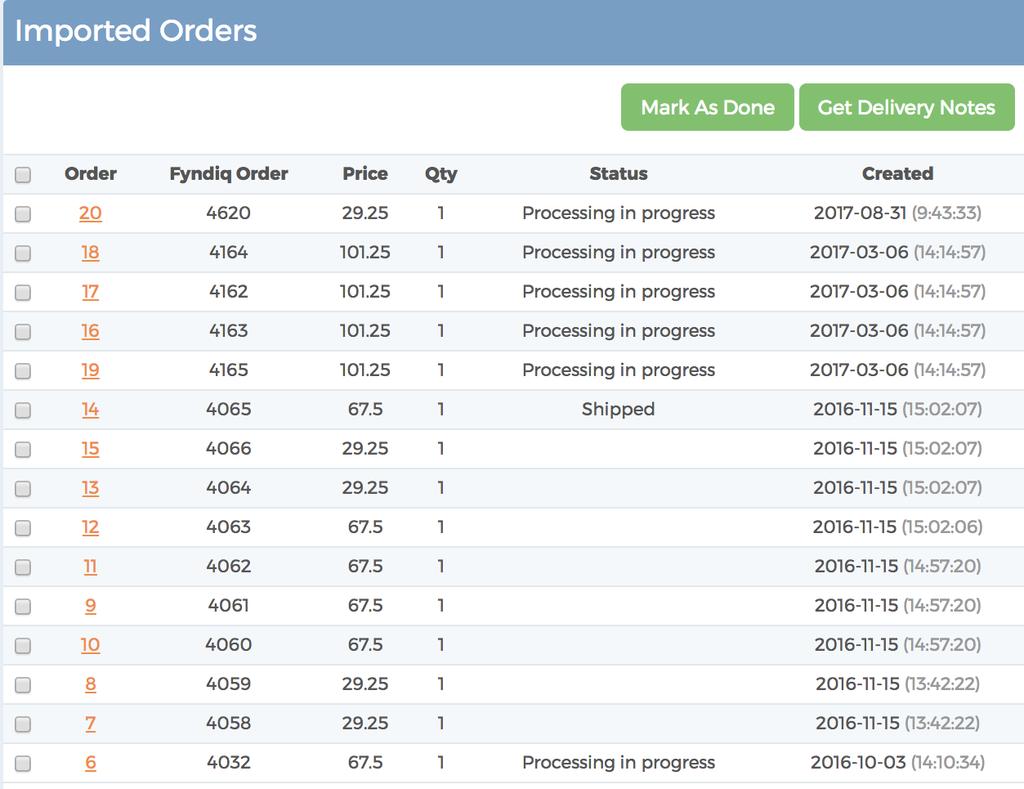 Import and handle orders Orders you receive on Fyndiq are by default automatically imported into
