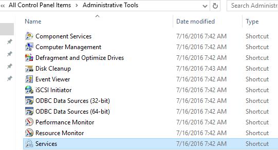 C. In the control panel, access Administrative Tools, select services. D. Stop and disable the service Windows Search 4.