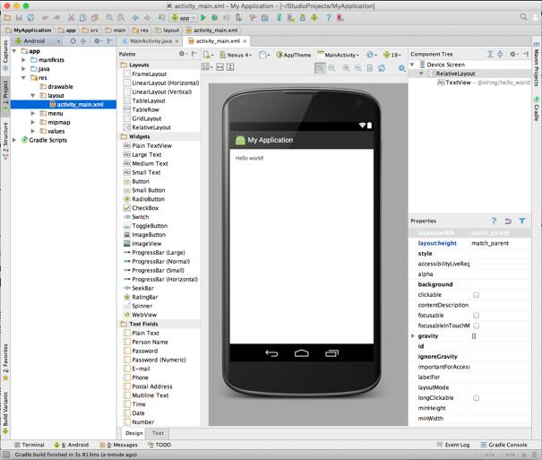 Android Studio opens your project in the workbench window The different panes of the workbench window are called tool windows.