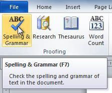 In this lesson, you will learn about the various proofing features, including the spelling and grammar tool.