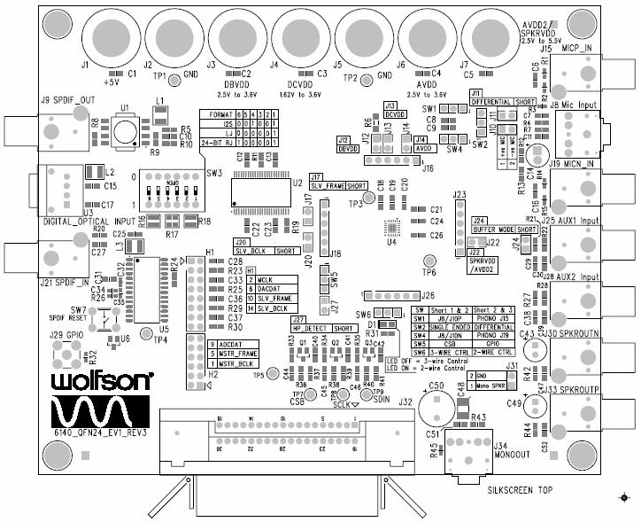 WM8950-640-FL4-EV-REV Generic Board
