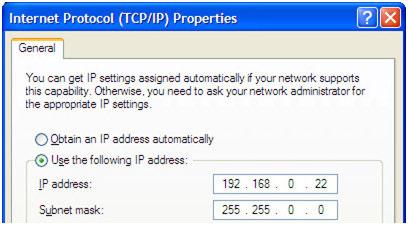 SVAC3 Hardware manual 4. If the option Obtain an IP address automatically is selected, your PC is getting an IP address and a subnet mask from the DHCP server.