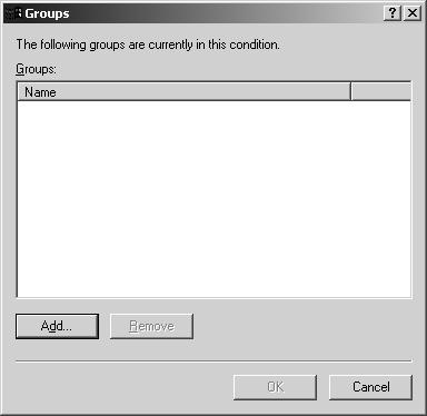 6 In the Select Groups dialog box, click the Students group in the list, click the Add button, and then click OK.