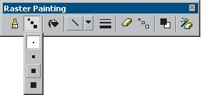 Using the Raster Painting tools The Raster Painting toolbar supports a variety of tools designed for drawing and erasing raster cells This section will cover each tool in the order it appears in the