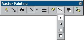 You can change the size of the Erase tool by using the Erase Size tool When you click the Erase Size tool, a dropdown menu displaying four erase size options will appear The size you choose will
